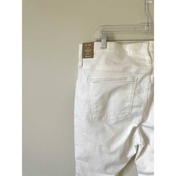 Madewell Button Fly Skinny Denim Jeans White Size 35/Women's 20 Plus Petite NEW - Picture 9 of 10